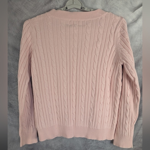 Chaps XL Caple Knit V-Neck Sweater Pink Super Condition - Picture 2 of 8